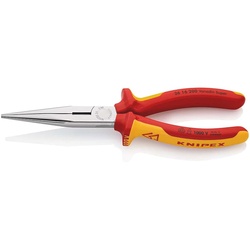 KNIPEX Flachrundzange mit Schneide VDE Storchschnabelzange, 2K-Griff