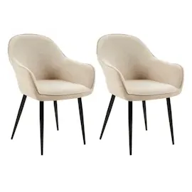 CLP 2er Set Esszimmerstühle Boise Stoff taupe