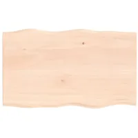 vidaXL Tischplatte 100x60x2 cm Massivholz Eiche Unbehandelt Baumkante