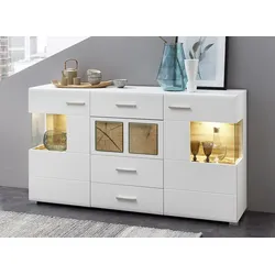 Innostyle Fun Plus Sideboard inkl. LED-Beleuchtung Holzwerkstoff Weiß/Braun - Weiß