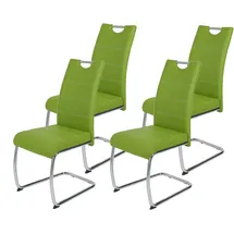 Hela Freischwinger Flora Kunstleder grün 4er Set