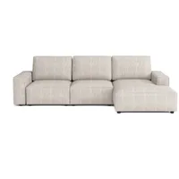 Emoebel24 Modular Ecksofa Fergi Rechts L-form 289x166x90 cm Beige - Beige