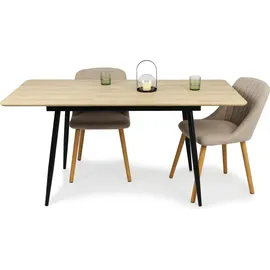 home collective Esstisch ausziehbar 120-160 x 75 x 80 cm Eiche hell