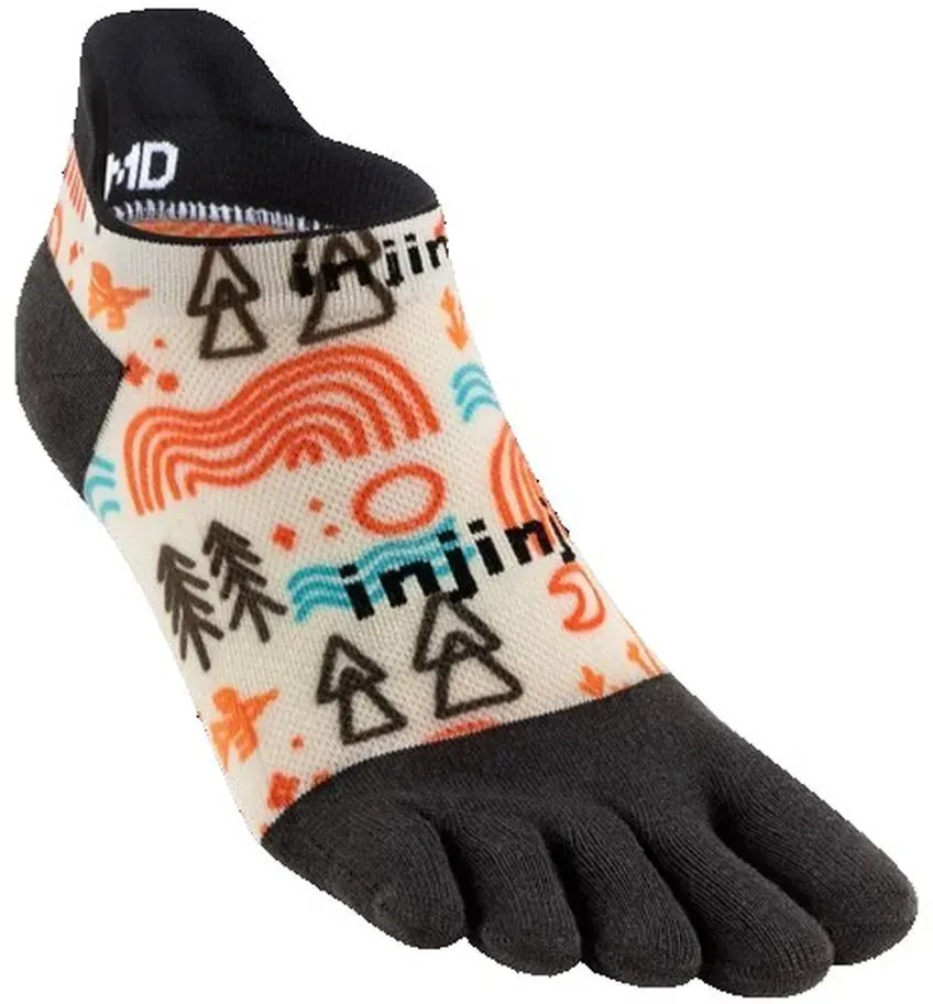 Injinji Herren Run Lightweight No-Show Artist Designed bunt