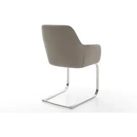 DeLife Freischwinger Pejo-Flex Echt-Leder Schlamm Freischwinger flach Edelstahl Taschenfederkern, Esszimmerstühle