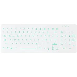 Active Key AK-CB7012 Hygiene Tastatur mit Beleuchtung - QWERTZ Deutsch - Weiß