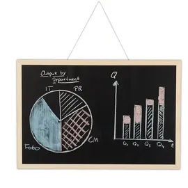 Relaxdays 4 x Kreidetafel mit Holzrahmen 40x60 cm Hellbraun,Schwarz