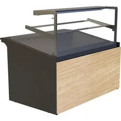 KBS Gastrotechnik KBS Bäckereitheke 1330x985x1200 mm gebogener Glasaufbau Umluftkühlung 230 V