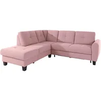 sit&more Ecksofa SIT & MORE "Varese L-Form", rosa (altrosa), B:240cm H:91cm T:214cm, Luxus-Microfaser (100% Polyester)IStruktur fein (100% Polyester)IFlachgewebe (95% Polyester, 5% Polyamid), Sofas, Ecksofa, mit Federkern, wahlweise mit Bettfunktion und Stauraum