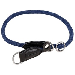 lionto Hunde-Halsband Hundehalsband mit Zugstopp, Retrieverhalsband, Nylon, 35 cm, dunkelblau blau 0,8 cm x 35 cm