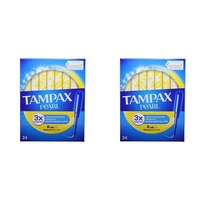 Tampax Pearl Regular Tampons mit Applikator, 24 Stück (Packung mit 2)
