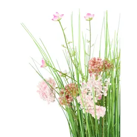 I.GE.A. Kunstpflanze I.GE.A. "Künstlicher Grasbund mit Blüten", rosa, B:15cm H:45cm L:15cm, Kunststoff, Kunstpflanzen, Kunstpflanze, Grasbusch Deko Kunstblumen Kunstgras Grünpflanze Gräser Sträucher