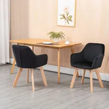 Homcom Esszimmerstuhl Samt schwarz 2er Set