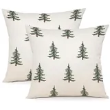 luxuskollektion Dekohänger Kissenbezug Weihnachten 50x50 Leinen 2er Set Deko Sofa Couch