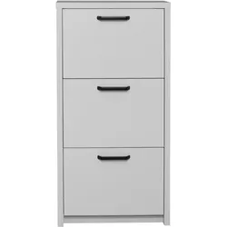 Schuhschrank MÄUSBACHER, grau (kreidegrau matt lack), B:64cm H:129cm T:24cm, Holzwerkstoff, Schränke