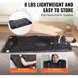 Vevor 520W Infrarot Saunadecke 1900x900mm Sauna Blanket 1-6 Stufen (35°C-85°C) Infrarotdecke 40-Minuten-Fettverbrennung Heizdecke 5-Schicht-Siche...