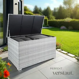 Tectake Auflagenbox 145 x 82,5 x 79,5 cm Hellgrau