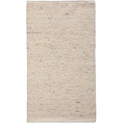 Allgäuer Teppichmanufaktur Webteppich Laax Uni 70 x 140 cm Mischgewebe Beige Creme