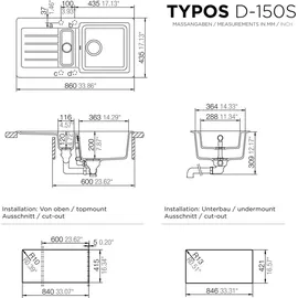 Schock Typos D-150S Einbau nero + Excenterbetätigung
