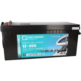 Q-Batteries LiFePO4 Akku 12-200 12,8V 200Ah 2560Wh mit Bluetooth