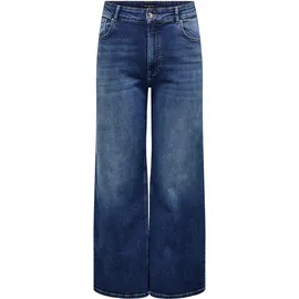 ONLY CARMAKOMA Jeans mit weitem Bein in Dark Blue denim), | Gr.: W42/L32