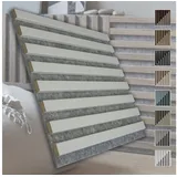 marbet design Wandpaneel, (Akustikpaneele Akustikquadrate 40x40cm Wandverkleidung Holz - (1 Paneel, grau - weiß) horizontal aus MDF Deckenverkleidung)