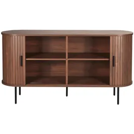 Möbilia Sideboard 140 x 76 x 40 cm Walnuss / Schwarz