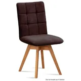 58 aufm Kessel Esszimmerstuhl Küchenstuhl drehbar (2er-Set) Doria 47x91x60 Eiche geölt/Rosewood (Lieferung bis Verwendungsstelle, 8 St), Stabiles Gestell aus Massivholz pflegeleichter Bezug aus Microfaser braun