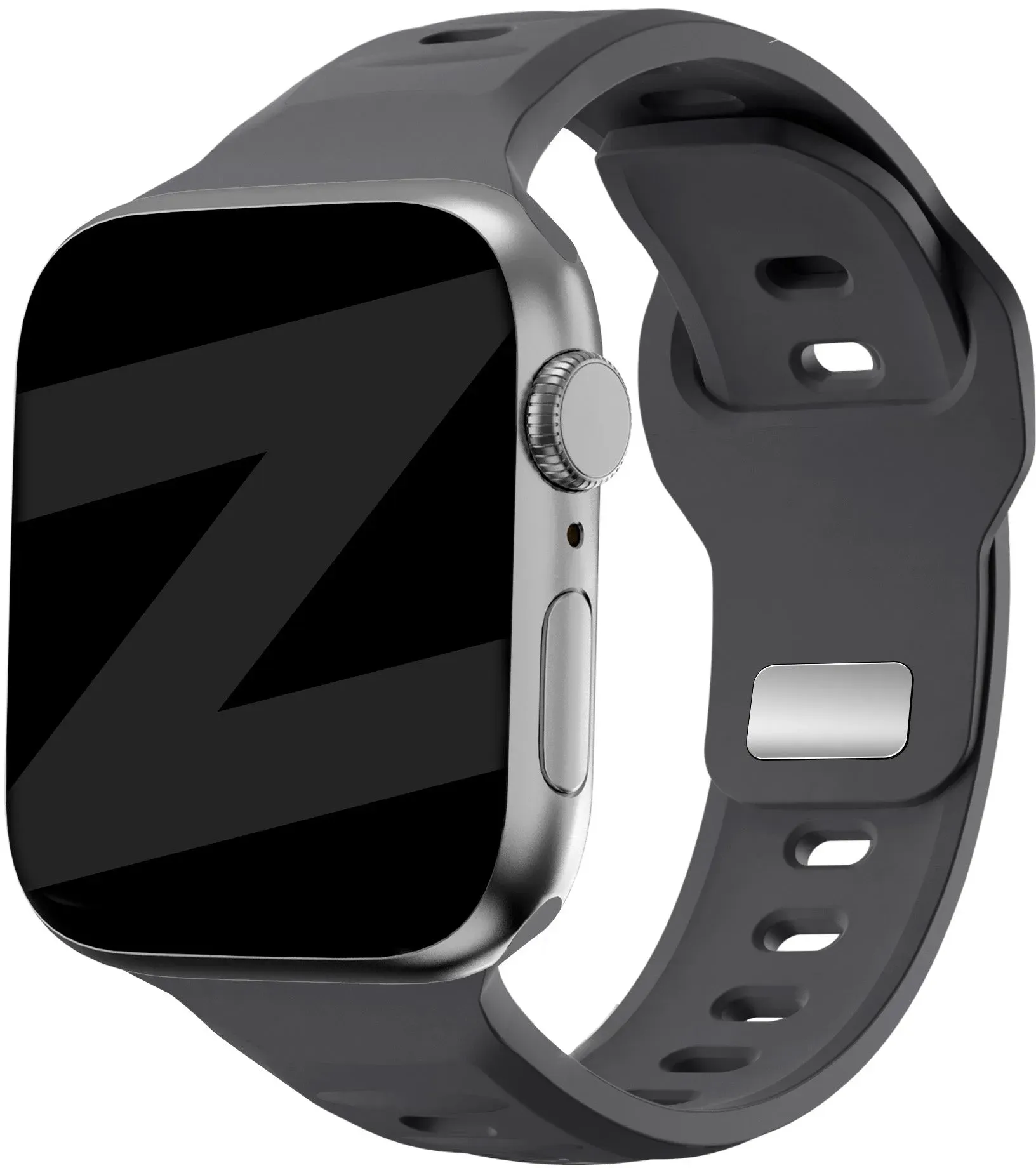 Bandz Apple Watch Ultra Armband Silikon 'Outdoor' für Apple Watch Ultra - Dunkelgrau - Druckknopf Verschluss