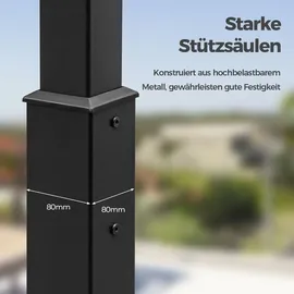 Costway Pergola 3,1 x 3,1 m Grau/Schwarz