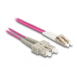 Delock LWL Kabel mit Metallarmierung LC Duplex zu SC Duplex… Glasfaserkabel, LC Duplex, (100,00 cm) rosa