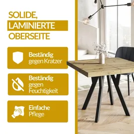 alpimeble Rico 90 x 77 x 90 cm naturbelassen/schwarz