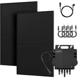 Powerness® 900Wp Balkonkraftwerk Basic Kit – Growatt NEO 800W Mikro-Wechselrichter, 2× 450W Full Black Bifaziale Solarmodule, App-Steuerung & Plug&Play (0% MwSt)