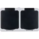 REV Ritter Doppelsteckdose 2-fach Aufputz IP54 Grau