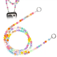 Duoleimi Handy-Kordel, Handykette Perlen, Handyketten Bunt, Universal Perlen Handykette, Handyband zum Umhängen, Handyanhänger mit Transparent Patch, Handy Zubehö