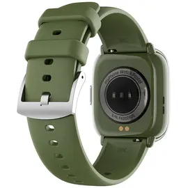 myPhone Pastel 1,8" BT 20mm Aluminiumgehäuse silber Silikonarmband grün M