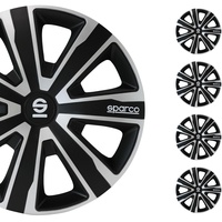 Sparco Radzierblenden Palermo - 14-Zoll - Silber/Schwarz - Satz mit 4 Stück