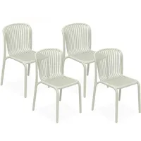 Konsimo® Gartenstuhl, Beige, Kunststoff, 4-Sitzer, 52x82.5x53 cm, Gartenmöbel, Gartenstühle,