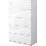 Hti-Living HTI-Living, Kommode + Sideboard, Sideboard Kenji 5 Schubladen Hochglanz Weiss