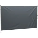 Outsunny Klemmmarkise mit Handkurbel höhenverstellbar Gelenkarmmarkise Markise ohne Bohren Sonnenschutz UV-beständig, inkl. Wandhalterung