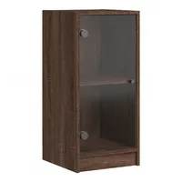 VidaXL Beistellschrank mit Glastüren Braun Eichen-Optik 35x37x75,5 cm vidaXL