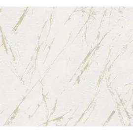 A.S. Création Vliestapete mit Marmoroptik Weiß Metallic 10,05 m x 0,53 m