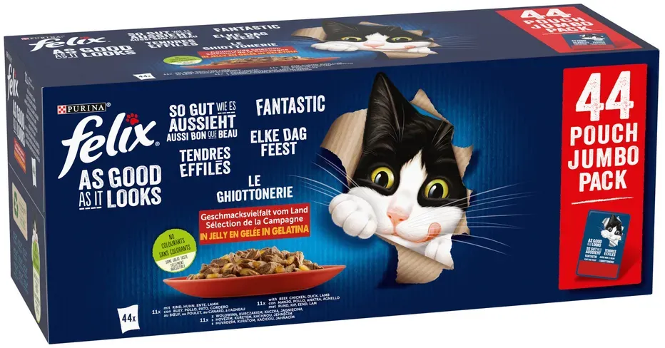 Felix Fantastic MIX Geschmacksrichtungen in Gelee: 44x85g (Rabatt für Stammkunden 3%)