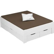 Rauch Stauraumbett RAUCH "Aditio", weiß, B:146cm H:50cm L:208cm, Betten, Stauraumbett, ohne Kopfteil, inklusive Schubkästen