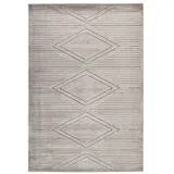 Qiyano Teppich Kurzflorteppich Borja 100 Grau 160 x 230 cm, Höhe: 90 mm grau 160 cm x 230 cm x 90 mm