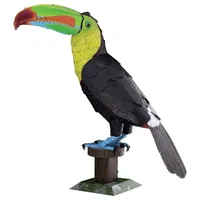 Metal Earth Fascinations ME1020 Metallbausätze - Regenbogentukan Fischertukan, lasergeschnittener 3D-Konstruktionsbausatz, 3D Metall Puzzle, DIY Modellbausatz mit 3 Metallplatinen, ab 14 Jahre