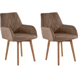 Home Affaire Brest 59,5x88x66 cm, 2 St., Microfaser, Gestell Eiche Massiv geölt