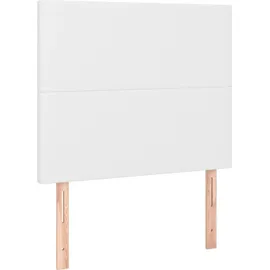 vidaXL Boxspringbett mit Matratze & LED Weiß 90x200 cm Kunstleder