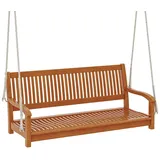 Costway Schaukelbank 2-Sitzer, Veranda-Schaukel aus Eukalyptusholz, Haengebank Gartenschaukel zum Aufhaengen, Hollywoodschaukel bis 360 kg, belastbar,