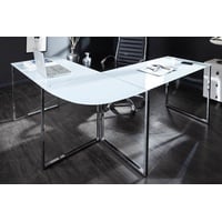 riess-ambiente Eckschreibtisch BIG DEAL 180cm weiß / silber, Arbeitszimmer · Glas · Metall · groß · Modern Design · Home Office weiß